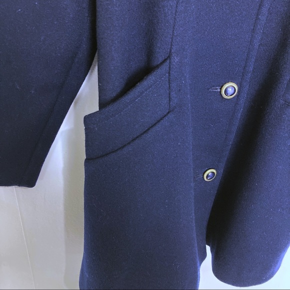 Vintage Navy Blue Wool Pea Coat - Picture 10 of 14